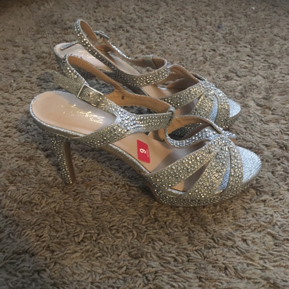 Silver Rhinestone Heels - Picture 2 of 4